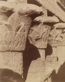 Capitals of the Temple of Esna, between 1860 and 1903. Creator: Antonio Beato