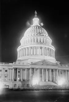 Capitol at night, 1917. Creator: Bain News Service