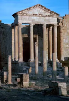 Capitoline temple in the forum of Sufetula, c.1st century
