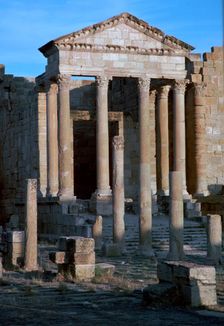 Capitoline temple in the forum of Sufetula, c.1st century