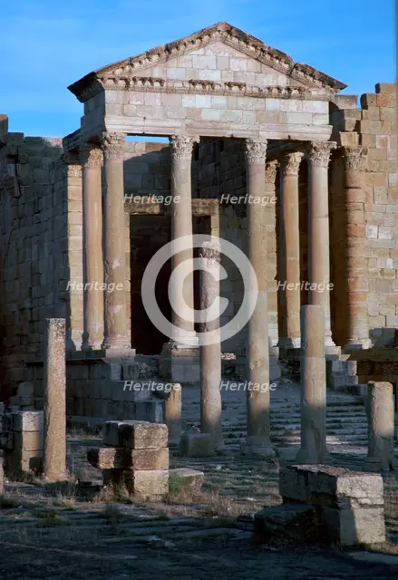 Capitoline temple in the forum of Sufetula, c.1st century. Artist: Unknown