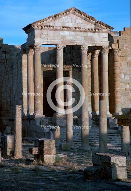 Capitoline temple in the forum of Sufetula, c.1st century. Artist: Unknown