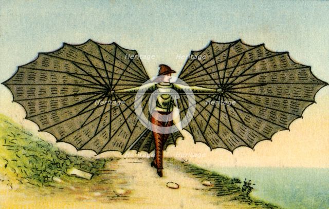 Capretti's flying machine, 1877, (1932). Creator: Unknown.