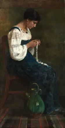 Capri Lace Maker, 1884. Creator: George B. Butler (American, 1838-1907)