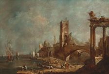 Capriccio of a Harbor, c. 1760/1770. Creator: Francesco Guardi