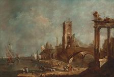 Capriccio of a Harbor, c. 1760/1770. Creator: Francesco Guardi