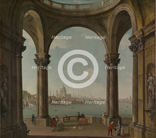 Capriccio with St. Paul's and Old London Bridge. Creator: Antonio Joli.