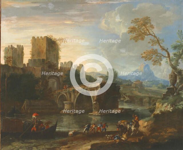 Capriccio with the Broken Bridge. Creator: Carlevaris, Luca (1663-1730).