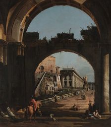 Capriccio with the Capitoline Hill, 1740s. Creator: Bellotto, Bernardo (1720-1780)