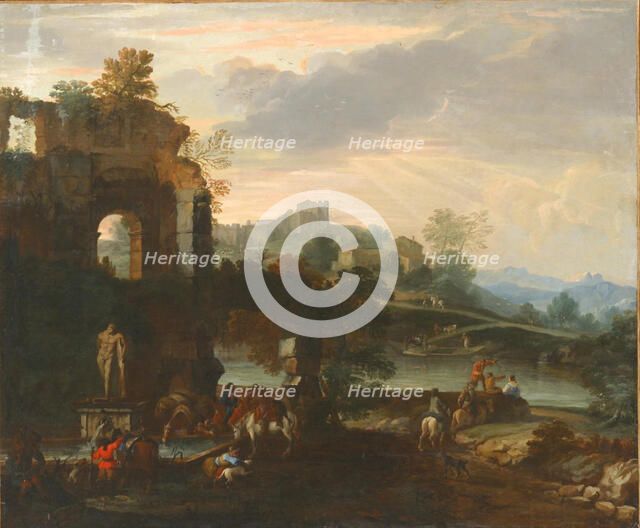 Capriccio with the Farnese Hercules. Creator: Carlevaris, Luca (1663-1730).