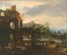 Capriccio with the Farnese Hercules. Creator: Carlevaris, Luca (1663-1730)