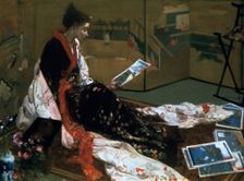 Caprice in Purple and Gold, The Golden Screen 1864. Artist: James Abbott McNeill Whistler