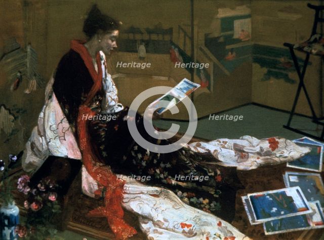 'Caprice in Purple and Gold, The Golden Screen', 1864.  Artist: James Abbott McNeill Whistler