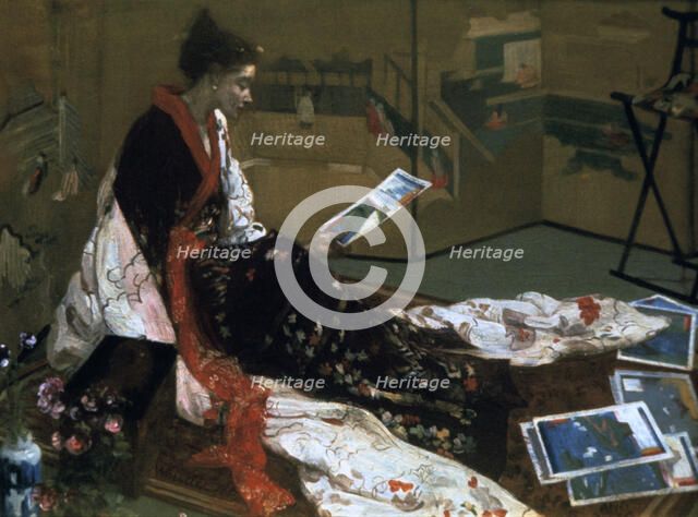 'Caprice in Purple and Gold, The Golden Screen', 1864.  Artist: James Abbott McNeill Whistler