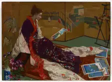 Caprice in Purple and Gold: The Golden Screen, 1864. Creator: James Abbott McNeill Whistler