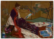 Caprice in Purple and Gold: The Golden Screen, 1864. Creator: James Abbott McNeill Whistler