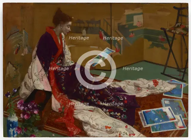 Caprice in Purple and Gold: The Golden Screen, 1864. Creator: James Abbott McNeill Whistler.