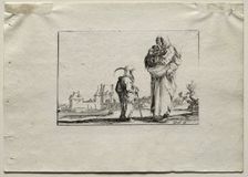 Caprices: Beggar Woman with a Baby and a Little Girl. Creator: Stefano Della Bella (Italian, 1610-1664)
