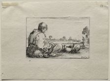 Caprices: Seated Beggar. Creator: Stefano Della Bella (Italian, 1610-1664)
