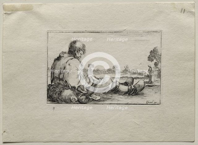 Caprices: Seated Beggar. Creator: Stefano Della Bella (Italian, 1610-1664).