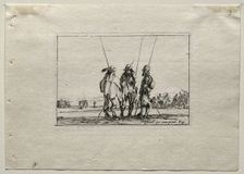 Caprices: Three Standing Soldiers. Creator: Stefano Della Bella (Italian, 1610-1664)