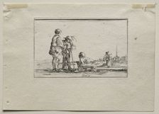 Caprices: Two Standing Beggars and a Cripple. Creator: Stefano Della Bella (Italian, 1610-1664)