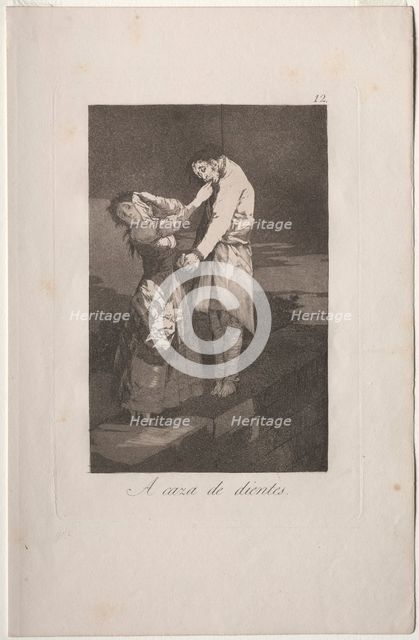 Caprichos: Out Hunting for Teeth. Creator: Francisco de Goya (Spanish, 1746-1828).