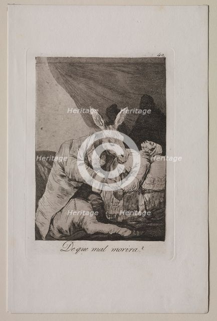 Caprichos: Of What Ill Will He Die?, c. 1798. Creator: Francisco de Goya (Spanish, 1746-1828).