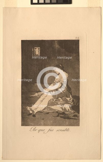 Caprichos: Because She Was Susceptible.. Creator: Francisco de Goya (Spanish, 1746-1828).