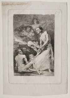 Caprichos: Blow, c. 1799. Creator: Francisco de Goya (Spanish, 1746-1828)