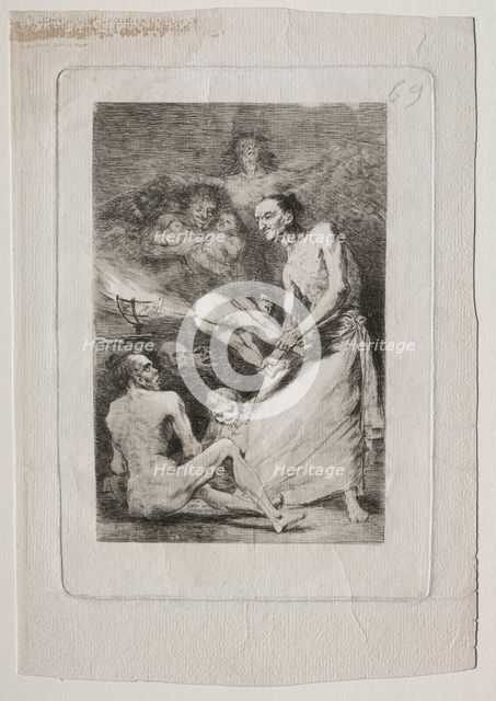 Caprichos: Blow, c. 1799. Creator: Francisco de Goya (Spanish, 1746-1828).