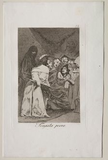 Caprichos: Swallow it, Dog!. Creator: Francisco de Goya (Spanish, 1746-1828)