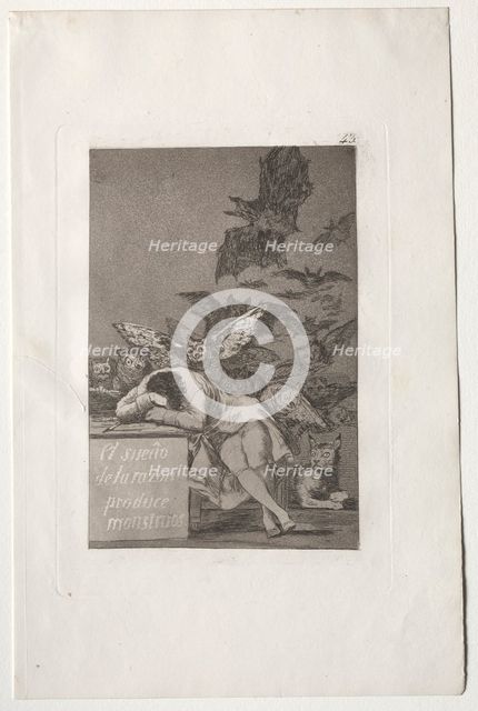 Caprichos: The Sleep of Reason Produces Monsters. Creator: Francisco de Goya (Spanish, 1746-1828).