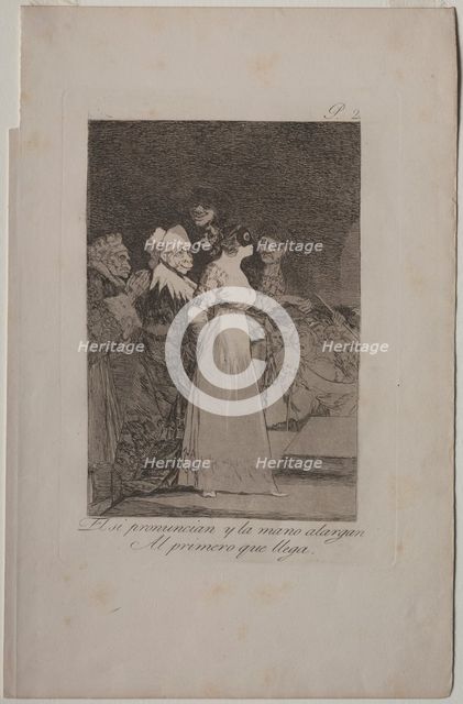 Caprichos: They Say, "Yes" and Give Their Hand to the First Comer.. Creator: Francisco de Goya (Spanish, 1746-1828).