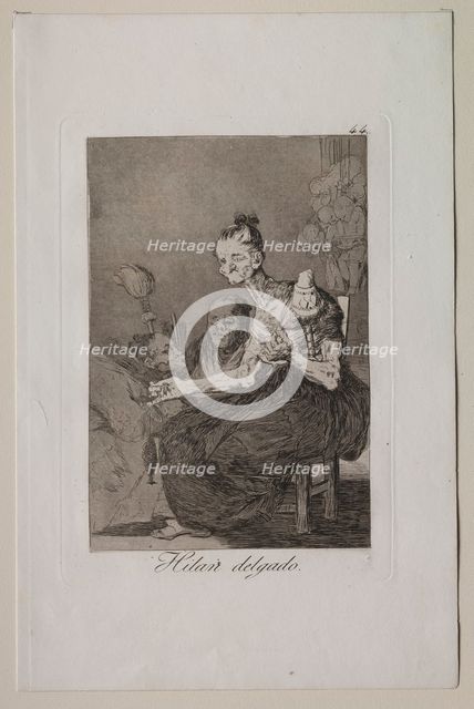 Caprichos: They Spin Finely. Creator: Francisco de Goya (Spanish, 1746-1828).