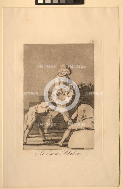 Caprichos: To the Count Palatine or Count of the Palate. Creator: Francisco de Goya (Spanish, 1746-1828).