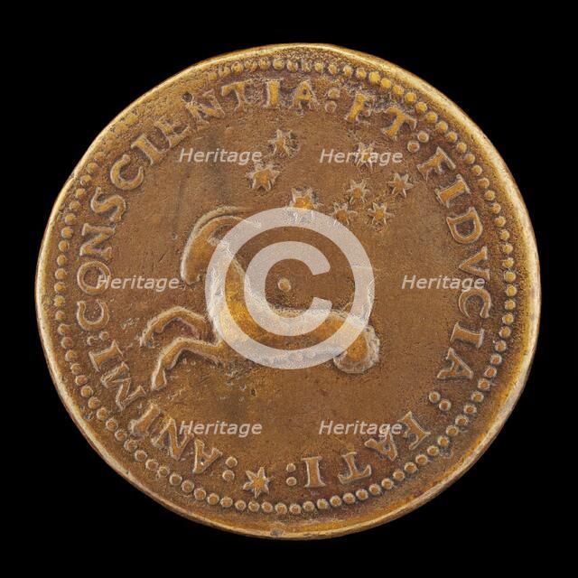 Capricorn and Stars [reverse], probably 1537. Creator: Domenico de'Vetri.