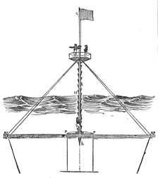Capt. Bullock's safety beacon on Goodwin Sands, 1844. Creator: Unknown