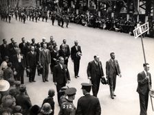 Capt Frank Page MC (with walking stick), Anzac Day march, year unknown. Creator: Unknown