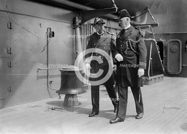Capt. J.H. Oliver and Cdr. F. Hughes, 1914. Creator: Bain News Service.