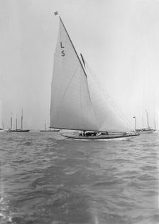 Capt R J Dixon winning the 6 Metre race in Jonquil Creator: Kirk & Sons of Cowes