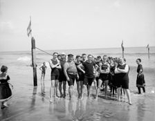 Capt. Riley and lifeguards, Coney Island, N.Y., between 1900 and 1905. Creator: Unknown