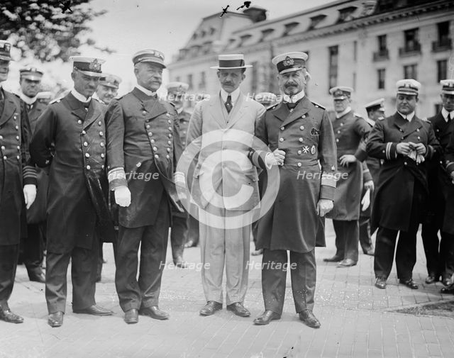 Capt. Ritter, Rear Adm. Ward, German Ambassador, Admiral Paschowitz, 1912. Creator: Bain News Service.