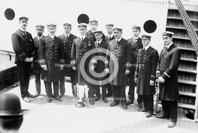 Capt. Rostron & under officers of CARPATHIA [ship], 1912. Creator: Bain News Service.