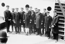 Capt. Rostron & under officers of CARPATHIA [ship], 1912. Creator: Bain News Service
