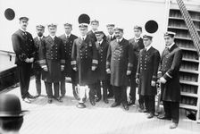 Capt. Rostron & under officers of CARPATHIA [ship], 1912. Creator: Bain News Service
