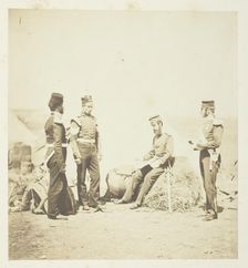 Captain Walker, 30th Regiment, reading General Orders, 1855. Creator: Roger Fenton