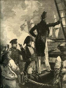 Captain William Walpole intercepting the Duke of Saldanha's ships, Liberal Wars, 1829 (c1890). Creator: William Heysham Overend
