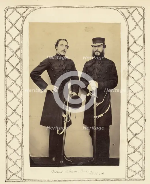 Captain Williams and Captain Bulkeley, Royal Horse Guards, about 1860-1865. Creator: Unknown.
