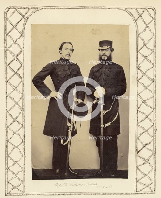 Captain Williams and Captain Bulkeley, Royal Horse Guards, about 1860-1865. Creator: Unknown.
